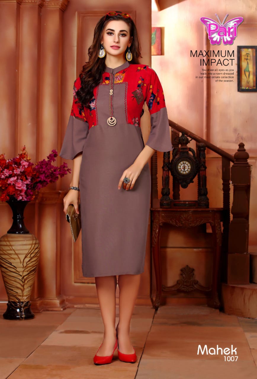 Pari Mahek Heavy Rayon Designer Kurti Collection